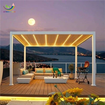 Telhado de pérgola de alumínio branco